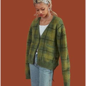 Unif Ty Cardigan Cardi green plaid XL